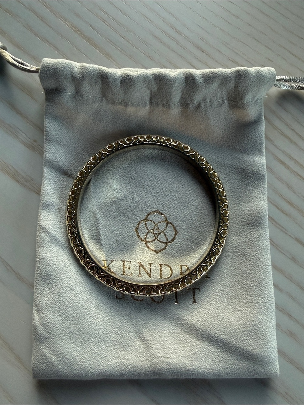 Kendra Scott Gold Crystal Link Bangle Bracelet - Picture 3 of 3